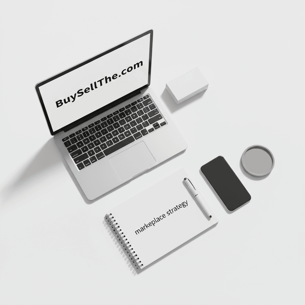 Business setup featuring the BuySellThe.com domain